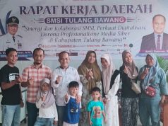 Jum’at Berkah Ke-101 SMSI Tulang Bawang, Bagi Sembako Kepada Anak Yatim